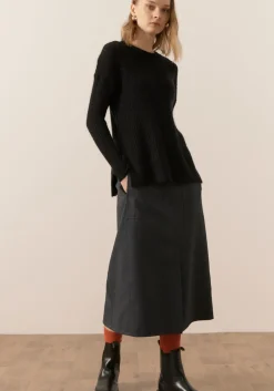 Sale Pol Fitch Ribbed Knit - Black
