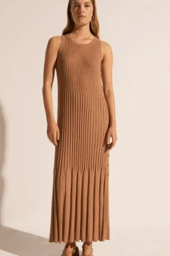 Online Pol Maui Ribbed Tanbk Dress- Toffee