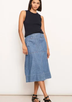 Hot Pol Raydel Denim Skirt- Light Wash
