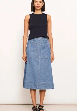 Hot Pol Raydel Denim Skirt- Light Wash