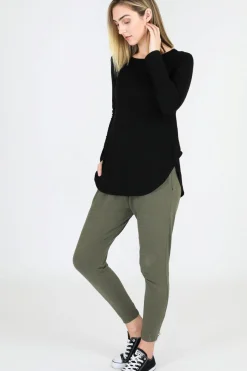 Outlet 3rd Story Scarlett Long Sleeve Tee - Black