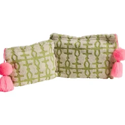 Outlet Sage & Clare Sage & Clare Amata Terry Pouch - Palm Small