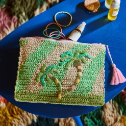 Hot Sage & Clare Sage & Clare San Carlos Raffia Clutch