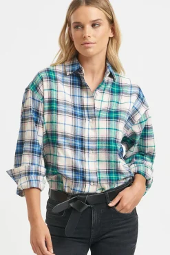 Sale Shirty Clothing Shirty The Classic Flannel Shirt - Blue Green Combo