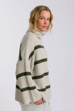 Best Talamaya Divine Rib Pullover - Loden Stripe