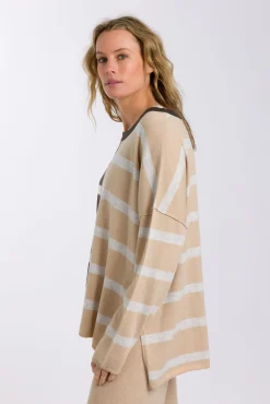 Best Talamaya Hinterland Stripe Pullover - Sable Combo