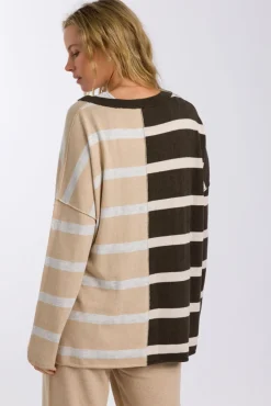 Best Talamaya Hinterland Stripe Pullover - Sable Combo