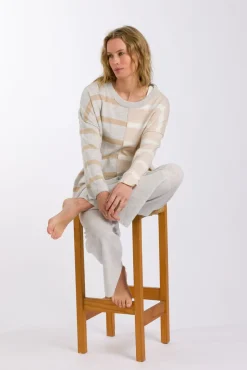 New Talamaya Hinterland Stripe Pullover - Sawdust