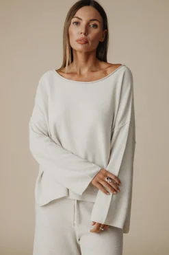 Sale Talamaya Retreat Cotton Twist Pullover - Silver & Salt