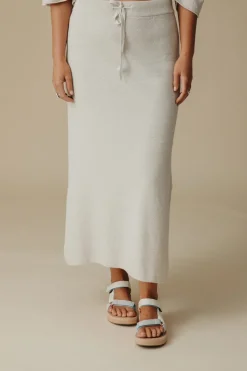 Online Talamaya Retreat Cotton Twist Skirt - Silver & White