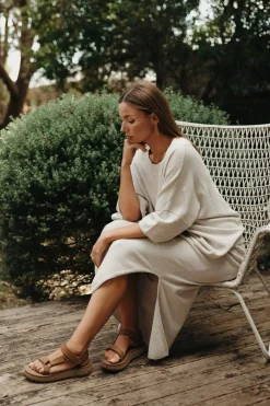 Online Talamaya Retreat Cotton Twist Skirt - Silver & White