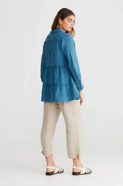 Best The Shanty Mia Top - Blue Steel