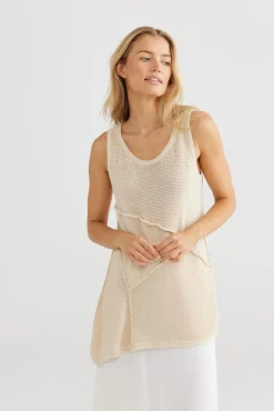Best The Shanty Milano Knit Singlet - Ecru