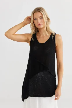New The Shanty Milano Knit Singlet - Black