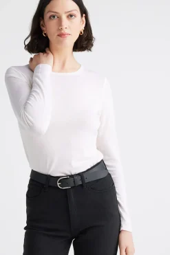 Discount Toorallie Crew Merino Tee - Warm White