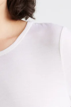 Discount Toorallie Crew Merino Tee - Warm White