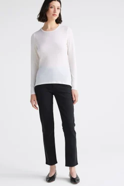 Discount Toorallie Crew Merino Tee - Warm White