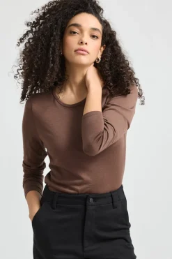 New Toorallie Crew Merino Tee - Espresso