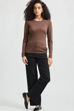 New Toorallie Crew Merino Tee - Espresso
