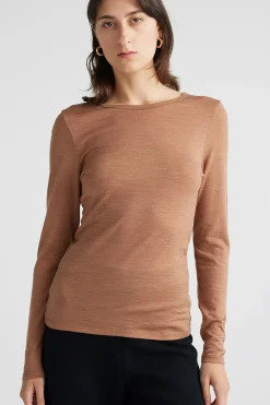 Clearance Toorallie Crew Merino Tee - Sand Dune