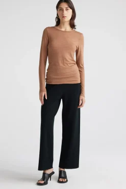 Clearance Toorallie Crew Merino Tee - Sand Dune