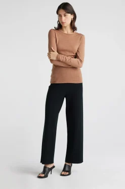 Clearance Toorallie Crew Merino Tee - Sand Dune