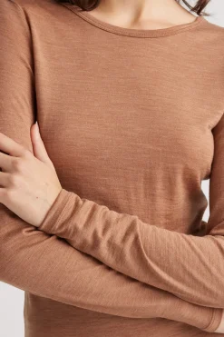 Clearance Toorallie Crew Merino Tee - Sand Dune