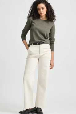 Fashion Toorallie Fine Merino Crew - Bay Leaf