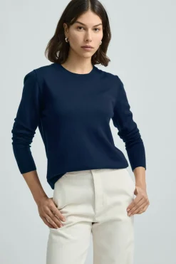 Hot Toorallie Fine Merino Crew - Navy