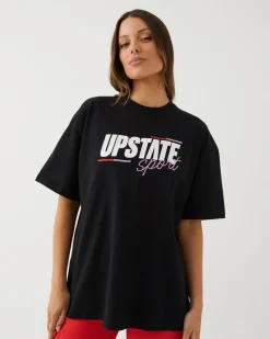 Online Upstate Hustle Tee- Black Bars