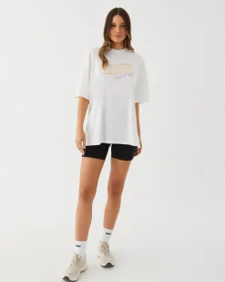 Fashion Upstate Hustle Tee- White Bars