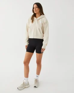 Online Upstate Zip Through Cropped Hoodie- Chalk Multi