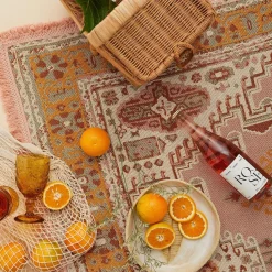 Hot Wandering Folk Desert Throw - Pink Sands