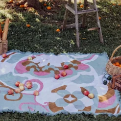 Sale Wandering Folk Woven Throw - Kaleid Mist