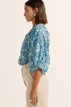 Discount Zoe Kratzmann Hanker Top - Sapphire Tile
