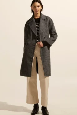 New Zoe Kratzmann Pillar Coat - Black Mini Check